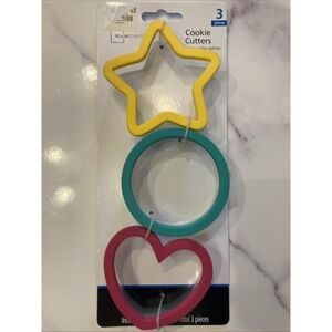 Mainstays Cookie Cutters Star Heart Circle Soft Edges For Pressing Translucent